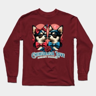 Chihuahua Love Valentines gift art Long Sleeve T-Shirt